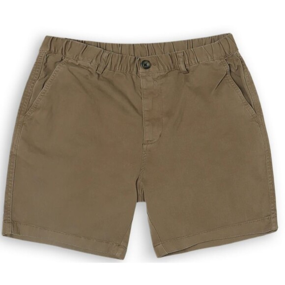 Bear Bottom Mens Shorts Large Desert Brown Elastic 7” Inseam Cotton Stretch NWT - Picture 1 of 5